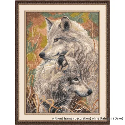 Produktbild von Oven Kreuzstichset "Wolfstreue", Zählmuster, 30x40cm