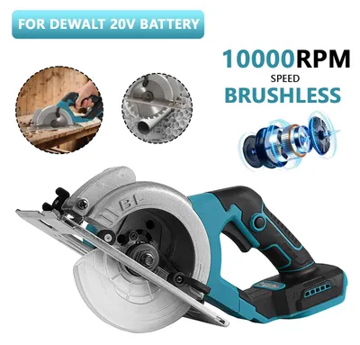 Image de Scie circulaire sans fil - Mini-scie sans balais de 12,7 cm - 1 000 W - 10 000 tr/min - Pour le bois, batterie 18 V - Prise UE - 2 batteries