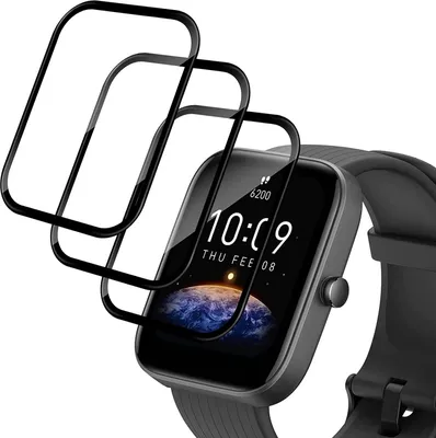 Produktbild von 3X 3D Schutzglas Glasfolie für Amazfit Bip 3 / 3 Pro Panzerfolie Display Full Screen Curved