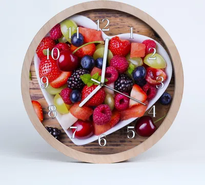 Produktbild von Holzuhr 30fi cm wanduhr - Obst
