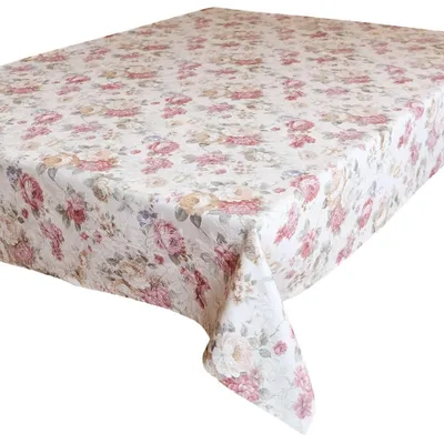 Produktbild von Tischdecke CHLOE Rosen Blüten Jacquard Polyester 130 x 170 cm