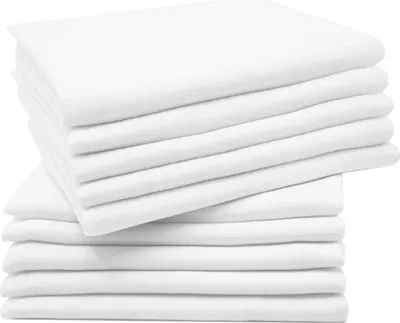 A stack of white muslin cloths.