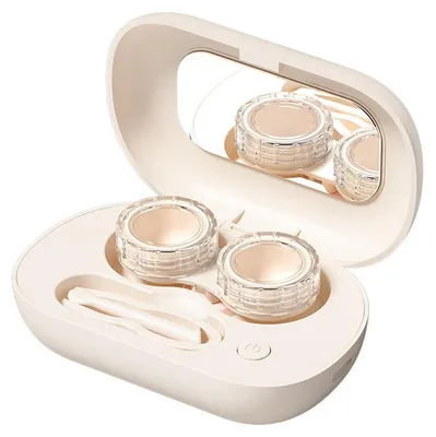 Produktbild von Ultraschall Kontaktlinsenbox mit Spiegel, tragbare Reinigungsbox für unterwegs, 20–30 Tage Akku, ideal für Reisen & tägliche Pflege