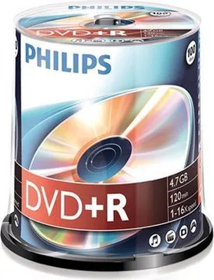 Produktbild von Philips DVD-Rohlinge, 120Min, 4.7GB, Speed 16x, Spindel (100 Disc)