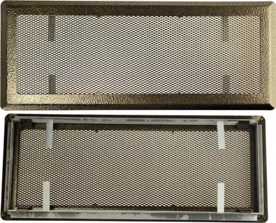 Produktbild von Lüftungsgitter Belüftungsgitter FEINZ - 16x45 cm - Metall - Elegantes Gold - Hochwertige Verarbeitung - Ideal für Kamin