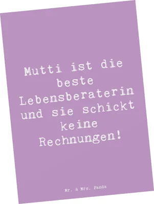 Produktbild von Mr. & Mrs. Panda Grußkarte Spruch Mama Ratschläge - Lavendeltraum - Geschenk, Mutterliebe, Liebe, Postkarte, Ansichtskarten, Fotokarte, Ansichtskarte, Verwandte, Familie