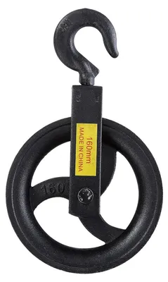 Katrolwiel 160 mm, 220 kg, mit Haken für Gerüste