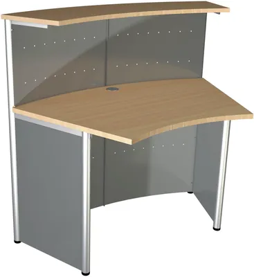 Produktbild von Kompakt-Theke Genua Grundtheke 45 Grad BxTxH 118x70x115cm alusilber/buche
