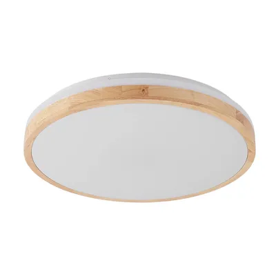 Produktbild von Lindby LED-Deckenlampe Emiva, Ø 49 cm, Holz hell, CCT