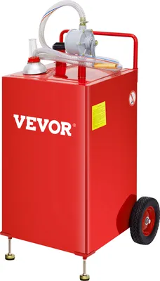 Immagine prodotto di VEVOR Carrello per carburante da 30 galloni, deposito di carburante con pompa di trasferimento manuale a 2 ruote, serbatoio di carburante benzina-diesel per auto, tosaerba, fuoristrada, barche, altro, rosso