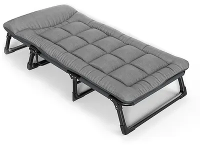 Productafbeelding van Inklapbaar Veldbed met Matras en 4-voudig Verstelbare Rugleuning