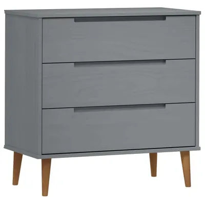 Zdjęcie produktu dla vidaXL Szafka z szufladami MOLDE Grey 80x40x80 cm lite drewno sosnowe