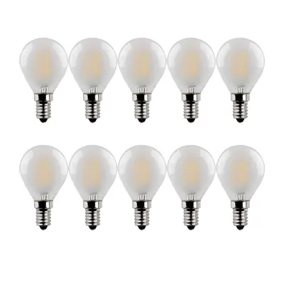 Image de 10 ampoules LED à filament Merkur, forme goutte, 4 W = 36 W, culot E14, finition mate, 390 lm, blanc chaud 2700 K, dimmables