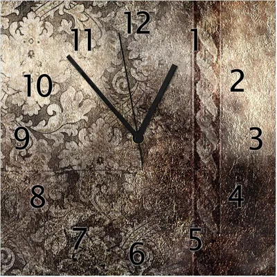 Produktbild von Wallario Design Wanduhr Schnörkelmuster in dunkelbraun aus Echtglas, Größe 30 x 30 cm