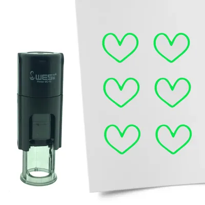Produktbild von CombiCraft Selbstfärbender Stempel 'Umrandetes Herz' in der Farbe Grün, Ø10mm