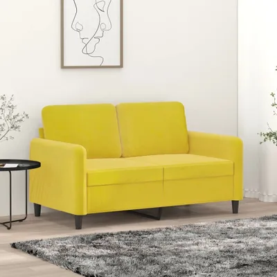 Produktbild von Design 2-Sitzer-Sofa Gelb 120 cm Samt, Schlafsofas 2024 Neu