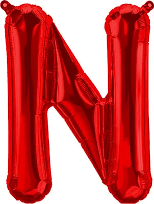 Image de Ballon en plastique lettre N, rouge, env. 80 cm, à gonfler à l'air
