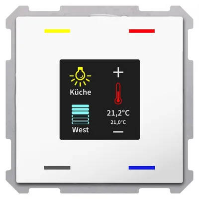 Produktbild von MDT Taster Smart 63 4-fach mit Farbdisplay und Temperatursensor