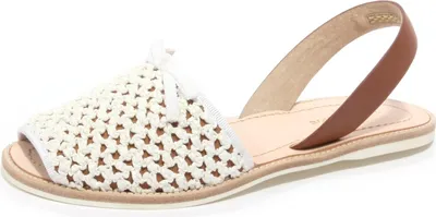 Produktbild von B2422 CAR SHOE weißer Bast Matte Schuh Frau Sandale