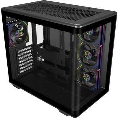 Produktbild von Cooler Master Elite 600, Tower, PC, Schwarz, Transparent, ATX, micro ATX, Mini-DTX, Mini-ITX, SPCC, Stahl, Gehärtetes Glas, Gaming