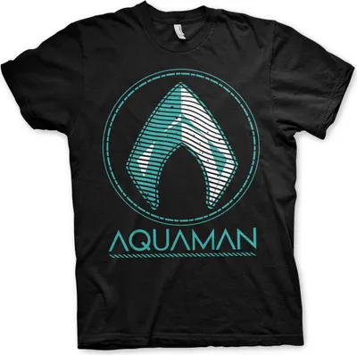Produktbild von Aquaman - Distressed Shield T-Shirt - Medium - Black