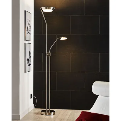 Produktbild von EGLO LED Stehlampe Sarrione, 3 flammige Stehleuchte dimmbar, Wohnzimmerlampe aus Metall, Lampe mit Schalter, Deckenfluter mit Leselampe, warmweiß
