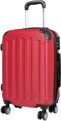 Produktbild von ABS Hartschale Reise Koffer Trolley aufrecht rolllbar Weekender Gronau Rot Gr. M