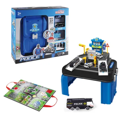Produktbild von Parkhaus für Kinder, Parkgarage Feuerwehr und Polizei Spielzeug garage
