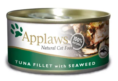Produktbild von APPLAWS Tuna Fillet with Seaweed in Broth - nassfutter für Katzen - 70g