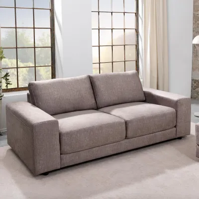 Produktbild von riess-ambiente Sofa LOFT 210cm taupe Vogue Velours Samt 3-Sitzer Couch Taschenfederkern Schaumstoff