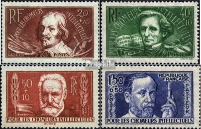 Produktbild von Briefmarken Frankreich 1936 Mi 336-339 (kompl.Ausg.) postfrisch Notleidende Intellektuelle