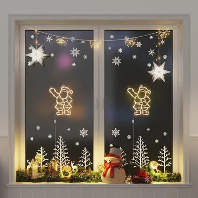 Produktbild von vidaXL Weihnachtsbeleuchtung Weihnachtsmann-Silhouette 2 Stk. 35 LEDs