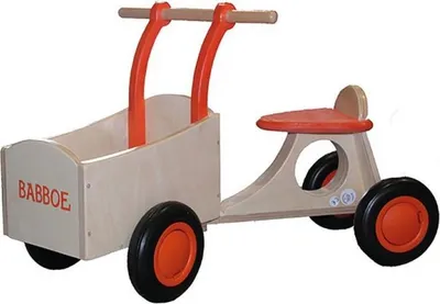 Produktbild von Babboe Lernlaufrad Lastenfahrrad orange Holz