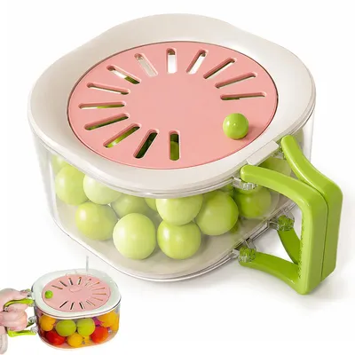 Produktbild von Abtropfschüssel mit Deckel, Salatschüssel mit Sieb, Gemüsewascher aus BPA-freiem PP, Frischhaltebox für Obst & Gemüse, spülmaschinengeeignet