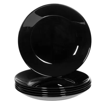 Produktbild von Klassischer Dessertteller aus gehärtetem Glas schwarz 18 cm