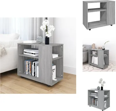 Obrázok produktu pre vidaXL Bočný stolík sivý Sonoma 70x35x55 cm materiál na báze dreva - Bočné stolíky