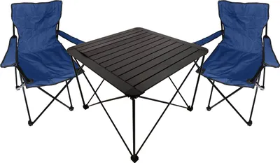 Image de set de meubles de camping 3 pièces Table de camping Chaise de camping L70xl70xH56cm