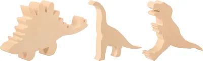 Immagine prodotto di EDUPLAY 210274 Blocchi di legno da intaglio vari dinosauri, legno di tiglio, naturale, 3 pezzi (1 set)