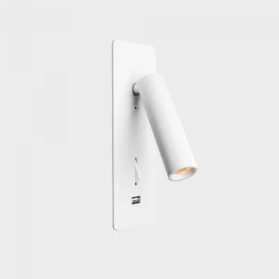 Image de KOHL LIGHTING SIGN Applique murale encastrable avec lampe de lecture, blanche, 3 W, IRC 80, 3000 K, non dimmable