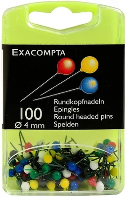 Produktbild von Rundkopfnadeln 4mm sortiert VE=5x100 Stück
