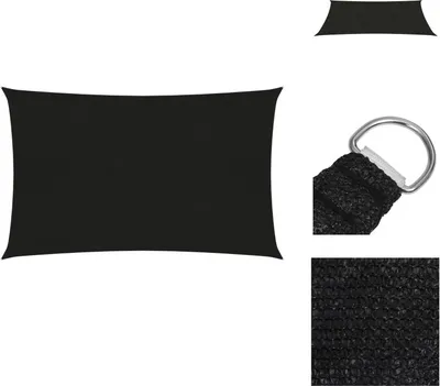 Produktbild von vidaXL Sonnensegel 160 g/m² Schwarz 2,5x4,5 m HDPE -  Sonnenschirme & Sonnenschutze