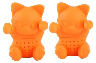 Produktbild von Teesieb - Tierform Katze aus Silikon - für losen Tee - 2 Stück