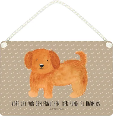 Produktbild von Mr. & Mrs. Panda Schild Hund Flauschig DIN A4 - Hundeglück - Geschenk, Hunde, Türschild, Holzschild, Wandbild Holz, Hundeliebe, Sprüche, holzbild, Niedlich, hängeschild