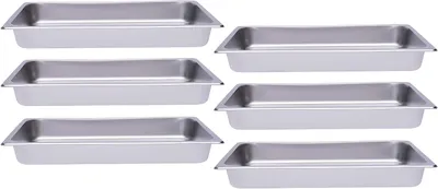 Zdjęcie produktu dla 6 PCS patelnie parowe ze stali nierdzewnej Patelnie parowe Patelnia Gastronorm Bezpieczny podgrzewacz do żywności 53 * 33 * 6 cm