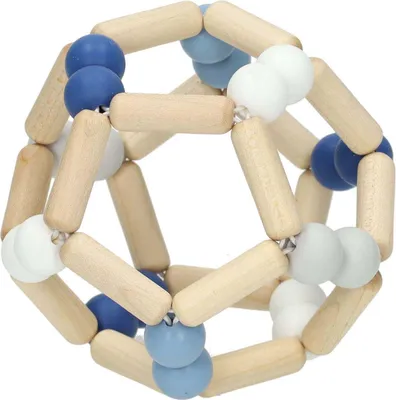 Image de Goki Anneau de préhension en bois Boule élastique Bleu