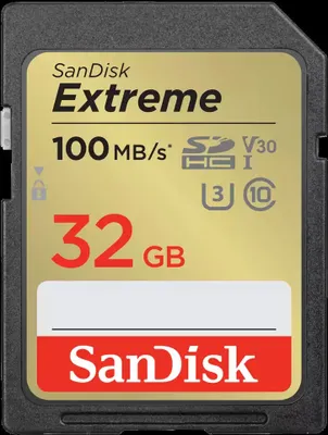 Produktbild von SANDISK SDHC Extreme 32 GB 100 MB/s UHS-I C10 V30 U3