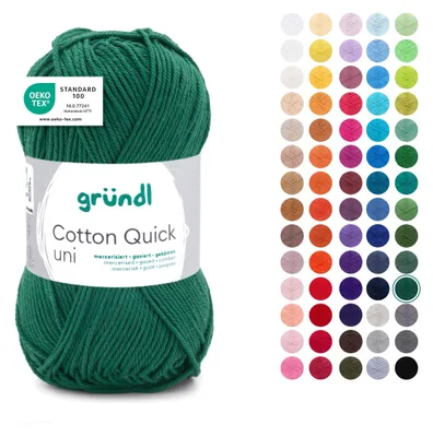Produktbild von Gründl Wolle Baumwolle Quick uni Häkelgarn 1 Knäuel 50 g, tannengrün