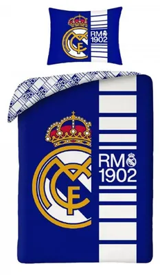 Produktbild von Real Madrid Bettwäsche 140x200 cm + 70x90 cm 100% Baumwolle REB80207BL Blau Lizenzprodukt