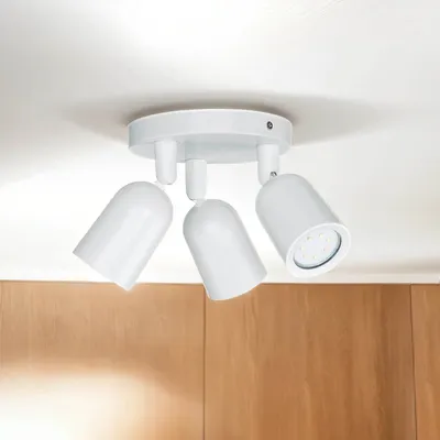 Produktbild von Deckenspot GU10 verstellbar 15 cm breit Weiß 3-flammig Deckenstrahler