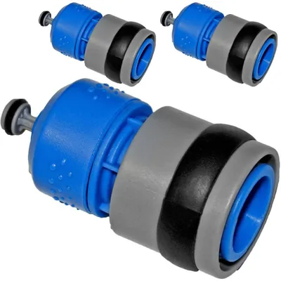 Produktbild von 3x Schlauchverbinder Schnellkupplung Schlauchstück Zubehör Schlauchende - mit Wasserstop - 1/2" Anschluss - einfache Montage